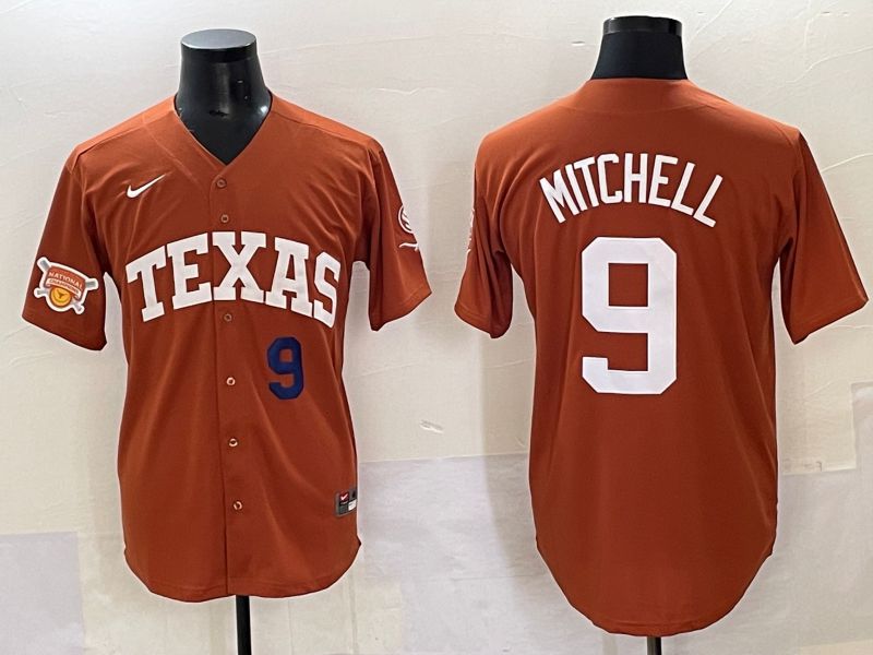 Men 2025 Texas Longhorns #9 Mitchell Brown Joint Name Nike NCAA Jersey style 9->ncaa teams->NCAA Jersey